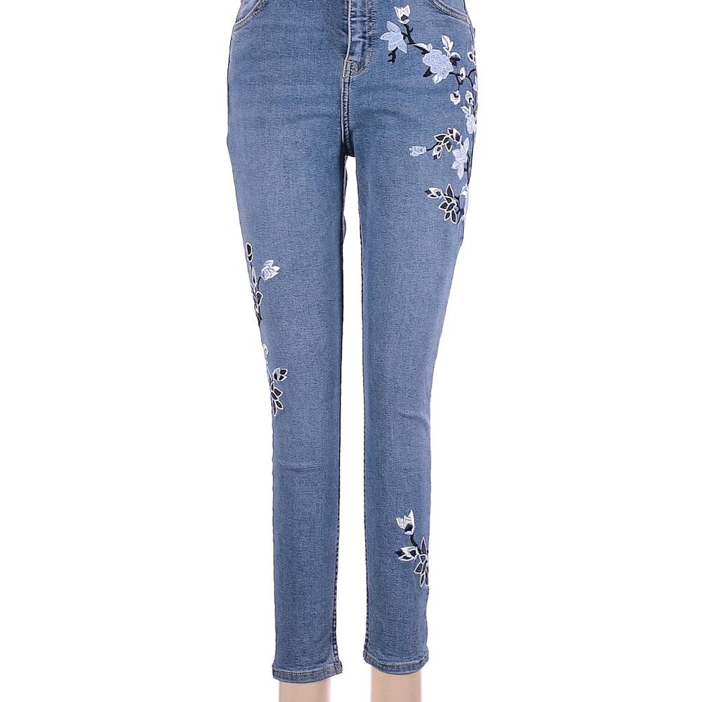 Topshop Floral Moto Jaime Jeans